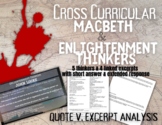 Macbeth v. Enlightenment Thinkers - Quote/Excerpt Analysis 