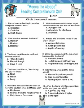 Legend of Rock Paper Scissors Book Study, Comprehension, Quiz, Bookmarks