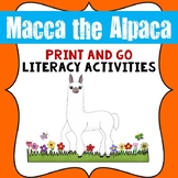 Macca the Alpaca by Matt Cosgrove Literacy Activities