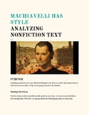 Machiavelli has Style- Non Fiction Text Analysis