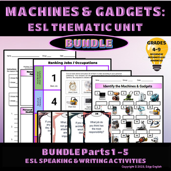 Preview of Machines & Gadgets - ESL Speaking and Writing Activity - ESL Newcomer Bundle