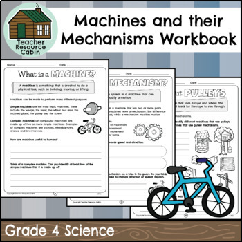 Preview of Machines and their Mechanisms Workbook (Grade 4 Ontario Science)