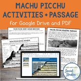 Machu Picchu Activities and Reading Passage | Inca Empire 