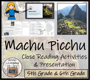 Preview of Machu Picchu Close Reading Comprehension Activity | 5th Grade & 6th Grade