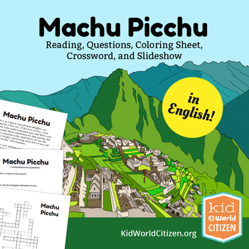 Preview of Machu Picchu Lesson: Teach about the Incas in Peru! Reading, Crossword, Coloring