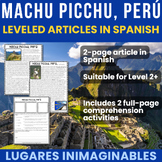 Machu Picchu, Perú cultural reading in Spanish + comprehen