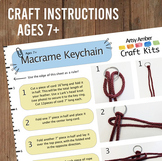 Macrame Keychain Craft Instruction Printable