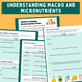 Macro/Micronutrients Worksheets - Food and Nutrition, FACS