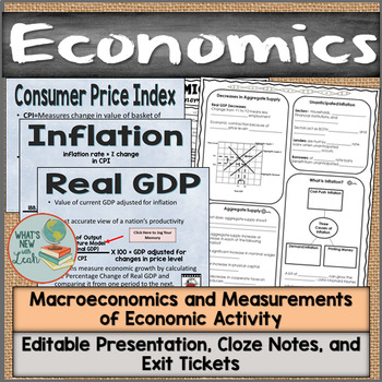 Preview of Macroeconomics Measurements of Economic Activity Presentation and Notes
