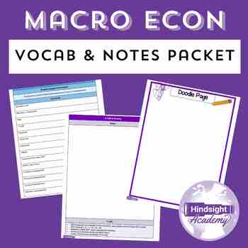 Preview of Macroeconomics | Powerpoint, Vocab, and Note Packet Bundle (editable)