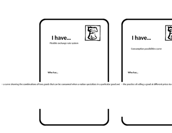Preview of Macroeconomics Unit 7 International Economy Looping Cards