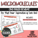 Macromolecules Biology One-Pager Reviews [Distance Learning]