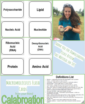 Preview of Macromolecules Flash Cards