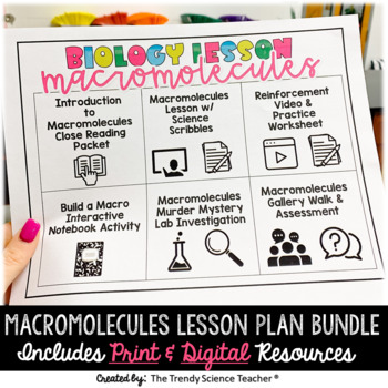 Preview of Macromolecules Lesson Plan Bundle (Print and Digital)