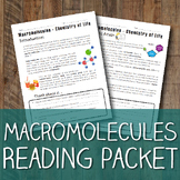 Macromolecules Reading Packet (distance learning) -no prep