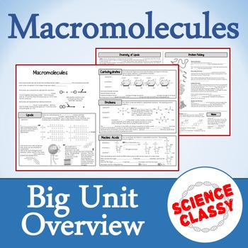 Preview of Macromolecules Unit Overview - Guided Notes