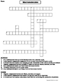 Macromolecules Worksheet/ Crossword Puzzle
