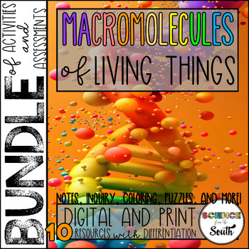Preview of Macromolecules Unit Bundle of Notes Activities & Assessments in Print & Digital