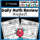 August 2nd Grade Math Spiral Review Packets Daily Morning 