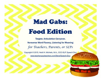 Preview of Mad Gabs: Food Edition