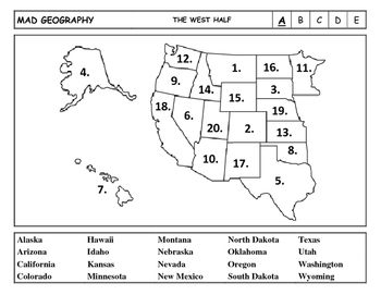 Mad Geography United States Blank Map Tests by Just Suggestions  TPT