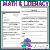 Mad Libs | Math and Literacy Word Problems Activities