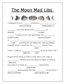 Preview of Mad Libs: The Moon