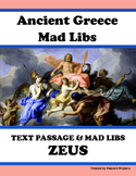 Ancient Greece & Zeus - Passage, Mad Libs, and Vocabulary