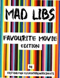 Mad Libs with Nouns, Adjectives, and Verbs - "My Favourite Movie"