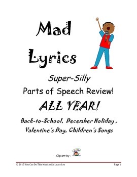 Preview of Mad Lyrics All Year!: Super-Silly Parts of Speech Review