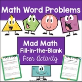 Math Word Problems: Mad Math Style