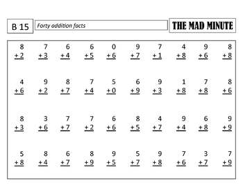 mad minute addition subtraction bundle timed tests