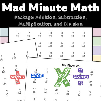 Preview of Mad Minute Bundle - Addition, Subtraction, Multiplication, and Division