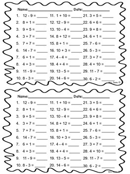 Mad Minute Mixed Operations Addition/Subtraction by Journeying with Mrs