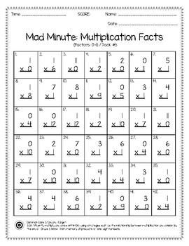 mad minute multiplication pdf