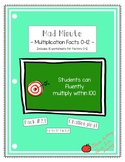 Mad Minute Multiplication Facts 0-12 Pack