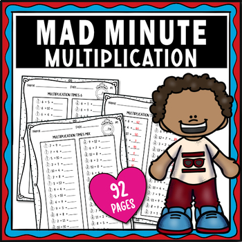 Preview of Mad Minute Multiplication | Multiplication Facts Timed Tests Worksheets
