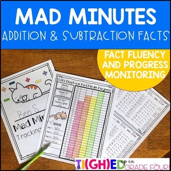 Preview of Mad Minutes Addition and Subtraction Fact Fluency and Progress Monitoring