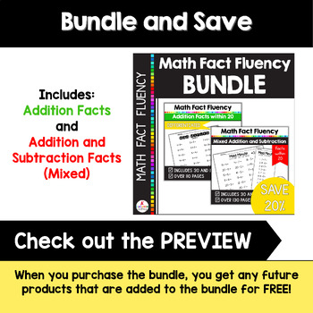 Mad Minutes Math Fact Fluency: Addition and Subtraction ...