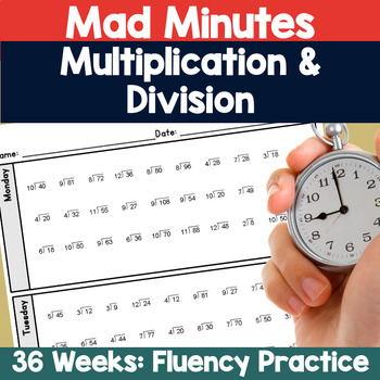 Preview of Mad Minutes - Multiplication and Division Facts and Fluency Drills