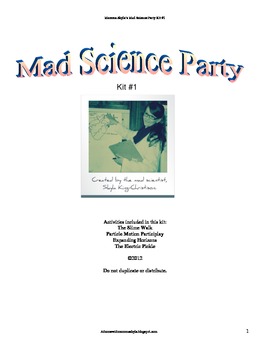 Preview of Mad Science Party Kit #1