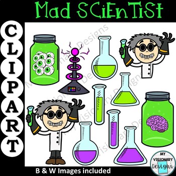 Mad Scientist Clipart Halloween By My Visionary Designs Tpt