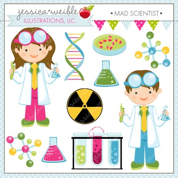 Mad Scientist Cute Digital Clipart, Science Clip Art, Kids ...