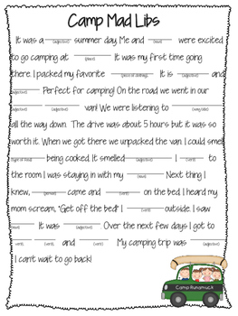 Preview of Mad libs- camping