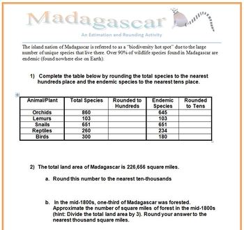 Preview of Madagascar: A Rounding and Estimation Activity