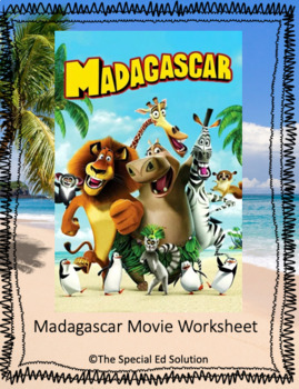 Preview of Madagascar Movie Worksheet