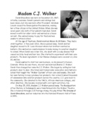Madam C.J. Walker Reading Passage and Comprehension Questions