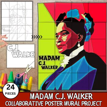 Preview of Madam C.J. Walker Collaboration Poster Women's & Black History Month,Craft