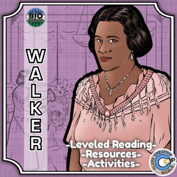 Preview of Madam CJ Walker Biography - Reading, Digital INB, Slides & Activities