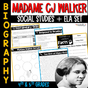 Preview of Madam CJ Walker Biography Women's History Month Black History Month Passages